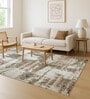 Green Abstract Polypropylene 6 ft x 4 ft Machine Made Carpet
