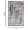 Green Abstract Polypropylene 6 ft x 9 ft Machine Made Runner