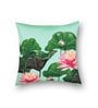 Green Floral Poly Cotton 16 x 16 Inches Cushion Covers (Set of 3)