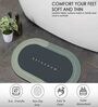 Green Slogan Rubber 24x16 Inches AntiSkid Bath Mats (Pack of 2)
