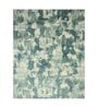 Green Abstract Wood & Silk 5 ft x 7 ft Hand Knotted Carpet