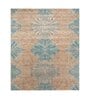 Green Abstract Wood and Bamboo 5 ft x 7 ft Hand Knotted Carpet