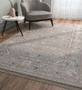 Green Persian Wool & Slik 9 ft x 12 ft Hand Knotted Carpet