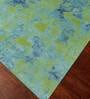 Green Abstract Wool & Slik 8 ft x 10 ft Hand Knotted Carpet