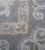 Grey Persian Wool & Viscose 6 ft x 9 ft Hand Knotted Carpet