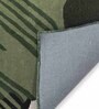 Green Abstract Wool and Cotton 4 ft x 6 ft Hand tufted Carpet