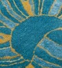 Blue Abstract Wool and Cotton 5 ft x 8 ft Hand tufted Carpet