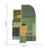 Green Abstract Wool and Cotton 5 ft x 8 ft Hand tufted Carpet
