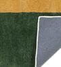 Green Abstract Wool and Cotton 5 ft x 8 ft Hand tufted Carpet