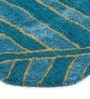Blue Abstract Wool and Cotton 5 ft x 8 ft Hand tufted Carpet