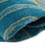 Blue Abstract Wool and Cotton 5 ft x 8 ft Hand tufted Carpet