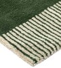 Green Abstract Wool and Cotton 5 ft x 8 ft Hand tufted Carpet