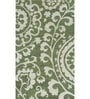 Green Abstract Wool and Viscose 5 ft X 8 ft Flat Weaves