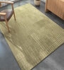 Green Abstract Wool and Viscose 6 ft X 9 ft Hand Tufted Rectangle Carpet