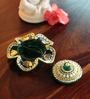 Green Acrylic Green Flower Haldi Kumkum Box