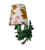 Green Aluminium Wall Sconce with Kashida Velvet Shade