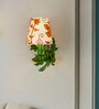 Green Aluminium Wall Sconce with Kashida Velvet Shade