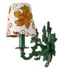 Green Aluminium Wall Sconce with Kashida Velvet Shade