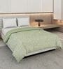 Green and Brown Polyester Solid 200 GSM Double Bed Comforter