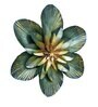 Green And Gold Iron Cactus Flower Metal Wall Art