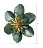 Green And Gold Iron Cactus Flower Metal Wall Art