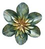 Green And Gold Iron Cactus Flower Metal Wall Art