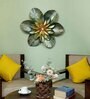 Green And Gold Iron Cactus Flower Metal Wall Art