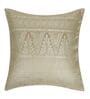 Green and Gold Polyester Jacquard 16x16 inches Cushion Cover Set of 2