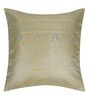 Green and Gold Polyester Jacquard 16x16 inches Cushion Cover Set of 2