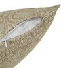 Green and Gold Polyester Jacquard 16x16 inches Cushion Cover Set of 5