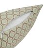 Green and Gold Polyester Jacquard 16x16 inches Cushion Cover Set of 5