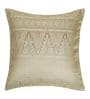 Green and Gold Polyester Jacquard 16x16 inches Cushion Cover Set of 5