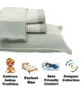 Green and Grey Solid 210 TC Cotton Queen Sized 1 Double Bedsheet 2 Pillow Covers
