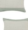 Green and Grey Solid 210 TC Cotton Queen Sized 1 Double Bedsheet 2 Pillow Covers