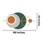 Green And Orange Circle Metal Wall Art With Led