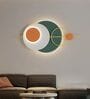 Green And Orange Circle Metal Wall Art With Led