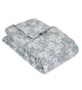 Green and White 100% COTTON Solid 150 GSM King Bed Comforter