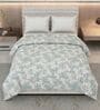 Green and White 100% COTTON Solid 150 GSM King Bed Comforter