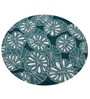 Green and White Engels Abstract Wool 3ft x 3ft Hand Tufted Carpet