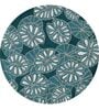 Green and White Engels Abstract Wool 3ft x 3ft Hand Tufted Carpet