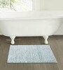Green and White Polyester Machine Made 80x50 cm Bath Mat