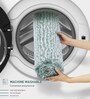 Green and White Polyester Machine Made 80x50 cm Bath Mat
