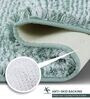 Green and White Polyester Machine Made 80x50 cm Bath Mat