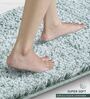 Green and White Polyester Machine Made 80x50 cm Bath Mat