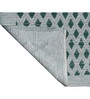Green and White Siberia Geometric Cotton 4ft x 6ft Hand Woven Carpet