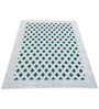 Green and White Siberia Geometric Cotton 4ft x 6ft Hand Woven Carpet