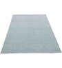 Blue and White Sochi Geometric Cotton 4ft x 6ft Hand Woven Carpet