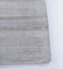Green Solid Art Silk 5 ft x 7 ft Hand Woven Carpet