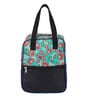 Green Background & Floral Printed Long Insulated Lunch Bag