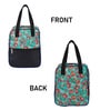 Green Background & Floral Printed Long Insulated Lunch Bag